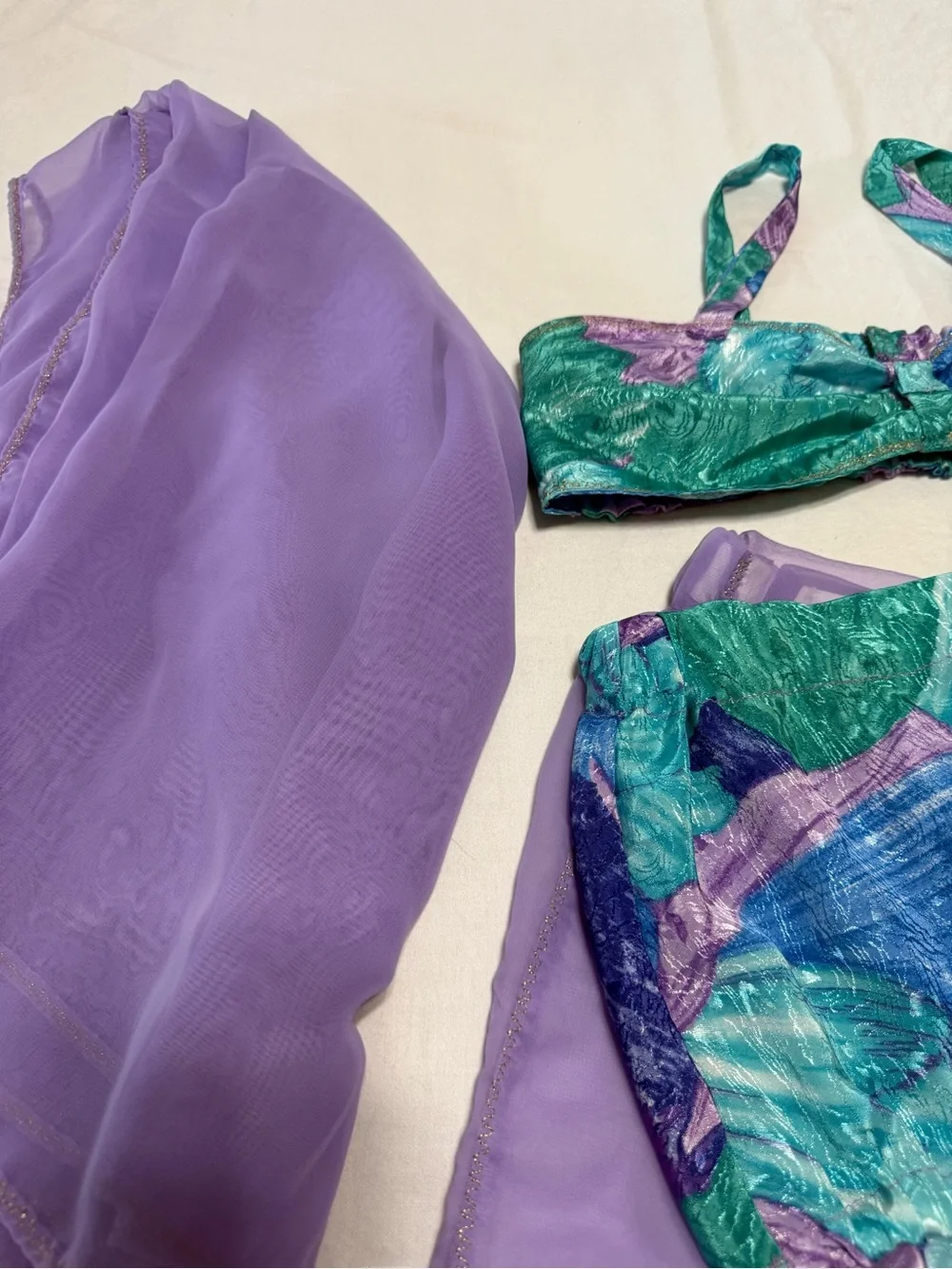 Sheer Lavender Pant with floral under set Princess Jasmine